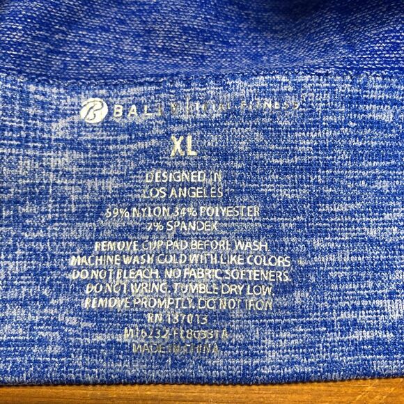 Bally XL Blue Heather Sports Bra Mesh Racerback Light Removeable Padding - Picture 5 of 7